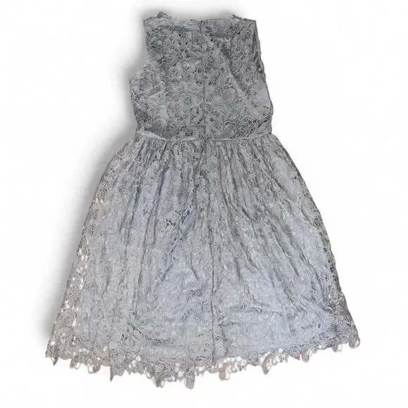 Gray Embroidered Sleeveless Fairycore Cottage Core Lace Dress SZ XL - Picture 2 of 4